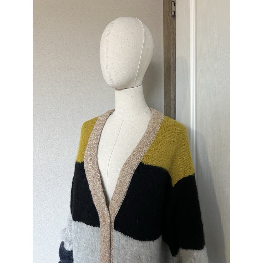 COS Size Small Women’s Alpaca Wool Blend Stripe Oversized Cardigan Sweater - Picture 6 of 16